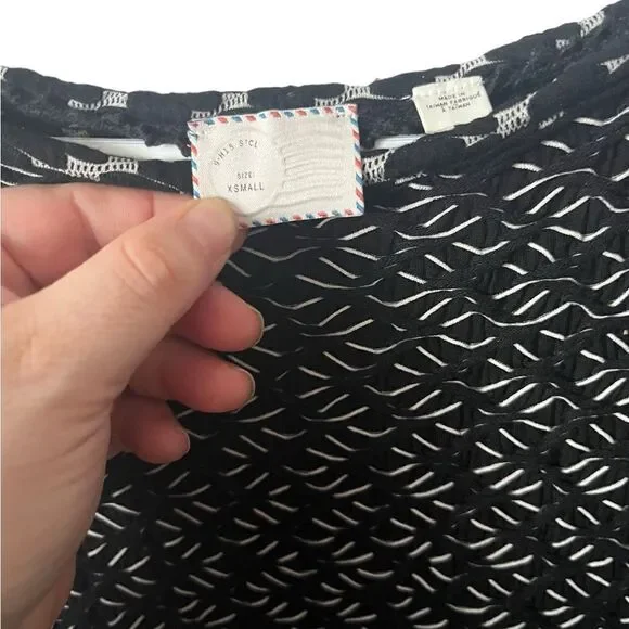 Anthropologie Postmark Black and White Short Sleeve Top Size XS - Picture 2 of 8